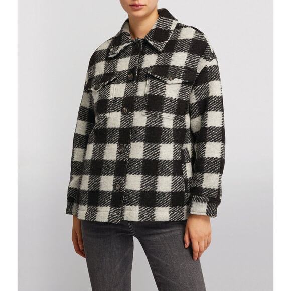 Allsaints Fenix Check Wool-Blend Jacket Women's Size 8 - Picture 1 of 15